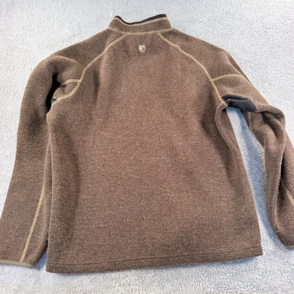 Kuhl Interceptr 1/4 Zip Fleece Wool Blend Pullover Gorpcore Mens Large Brown